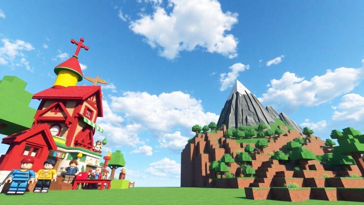 Creating worlds in Roblox and Minecraft