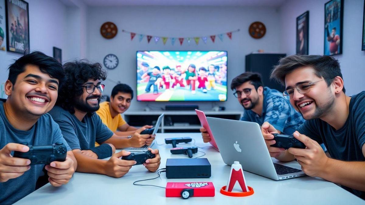 Jogando Roblox com amigos e influenciadores